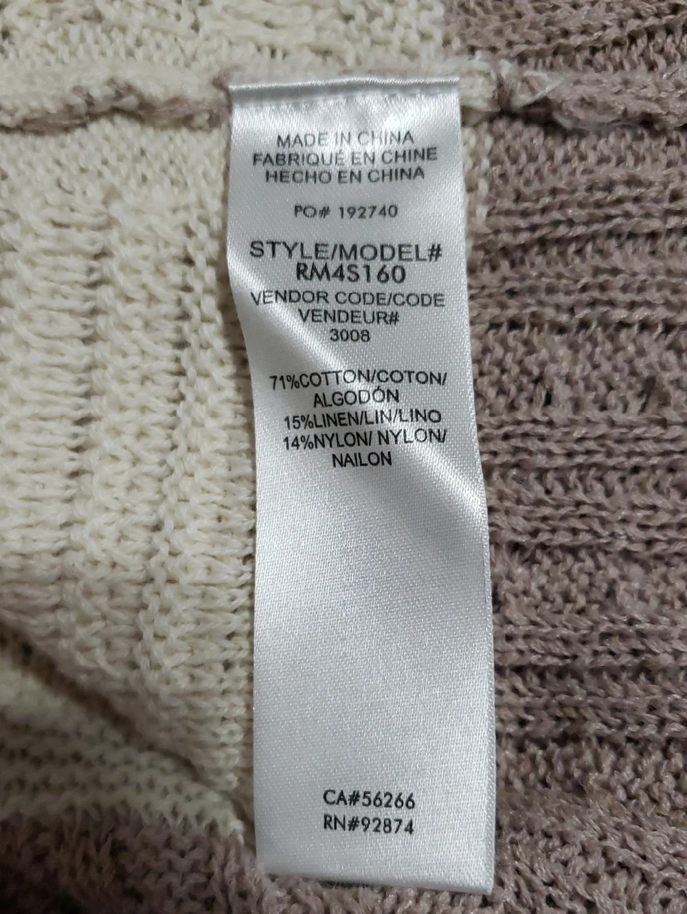 Splendid Nicola Sweater Tank Top In A Cream And Tan Color.  Size: Small - Picture 7 of 9